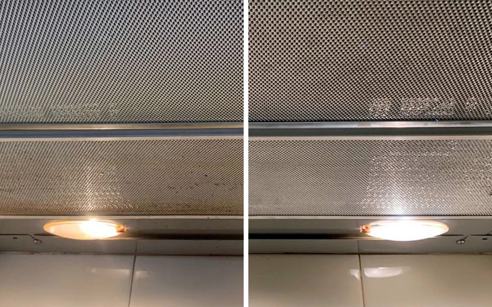 Perth bond-clean rangehood filters before and after